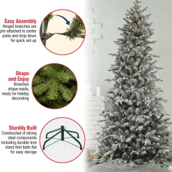 7 ft. Pre-Lit Snowy Calton Pine Tree with LED Lights