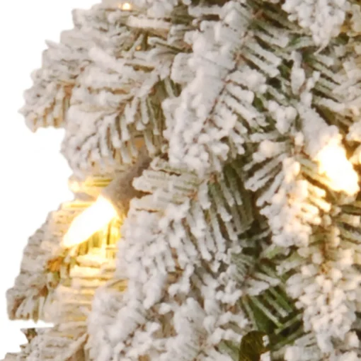 2 ft. Pre-Lit Snowy Downswept Forest Tree with Clear Lights