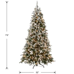 7.5 ft. Pre-Lit Snowy Everest Fir Medium Tree with Clear Lights
