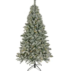 9 ft. Pre-Lit Snowy Harwich Hinged Tree with PowerConnect Warm White LED Lights