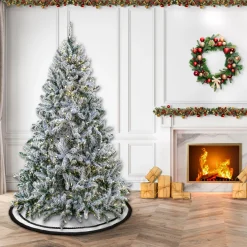 9 ft. Pre-Lit Snowy Hudson Hinged Tree with PowerConnect Dual Color LED Lights