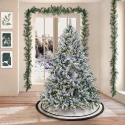 6.5 ft. Pre-Lit Snowy Hudson Tree with PowerConnect Warm White LED Lights