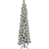 7 ft. Pre-Lit Snowy Methow Pencil Slim Tree with LED Lights