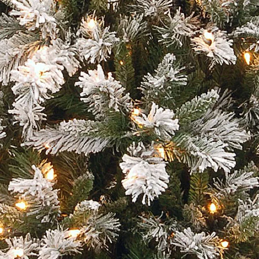 7.5 ft. Pre-Lit Snowy Mountain Pine Slim Tree with Clear Lights