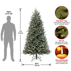 7 ft. Pre-Lit Snowy Olallie Pine Tree with LED Lights
