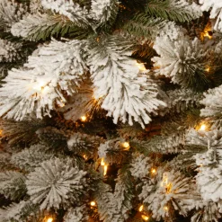 7.5 ft. Pre-Lit Snowy Westwood Pine Slim Tree with Clear Lights