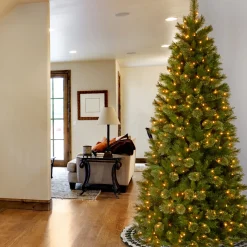 7.5 ft. Pre-Lit Tacoma Pine Slim Tree with Clear Lights