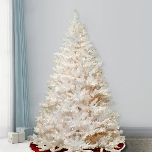 6.5 ft. Pre-Lit Winchester Pine White Tree with Clear Lights