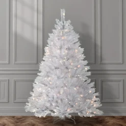 6 ft. Pre-Lit Winchester Pine White Tree with Clear Lights