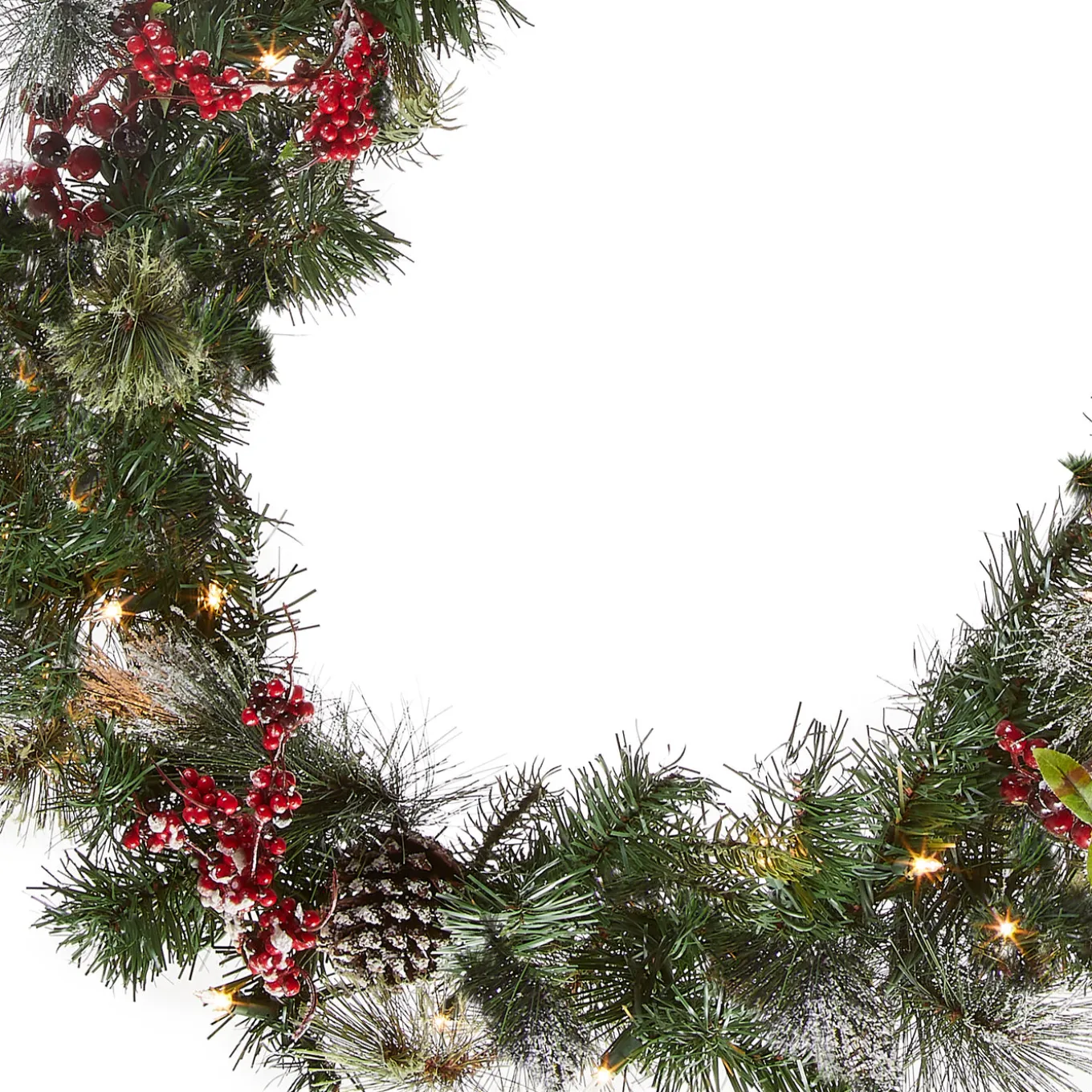 9 ft. Pre-Lit Wintry Berry Garland with Clear Lights, Plug-In