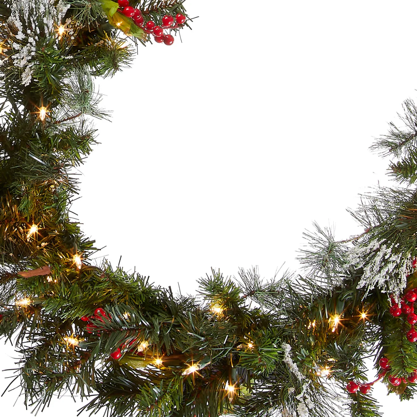 9 ft. Pre-Lit Wintry Pine Garland with Clear Lights, Plug-In