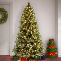 7.5 ft. Pre-Lit Wintry Pine Medium Tree with Clear Lights