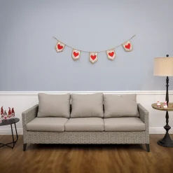 6 ft. Red Hearts Jute Garland