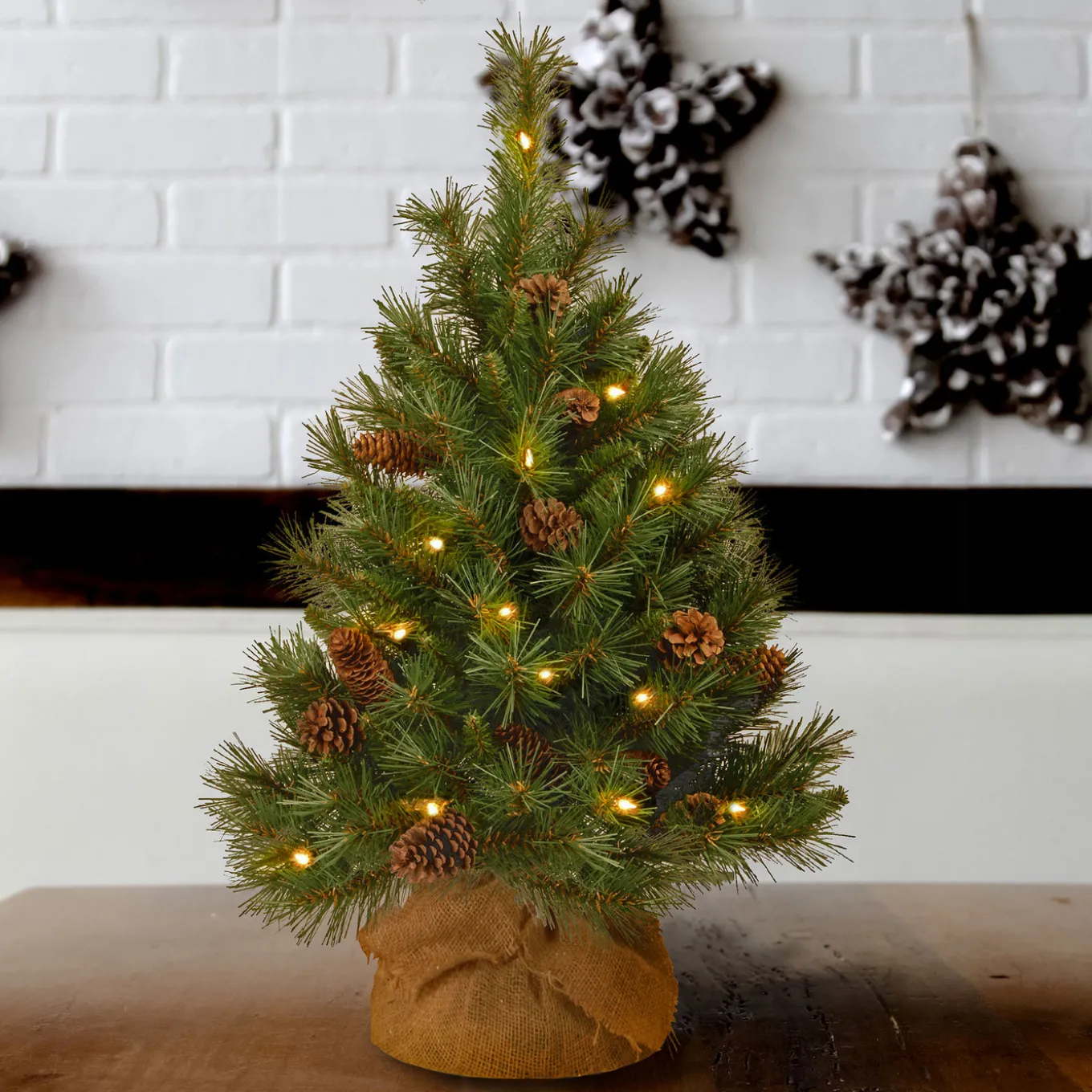 3 ft.Pre-Lit Pine Cone Tree with LED Lights