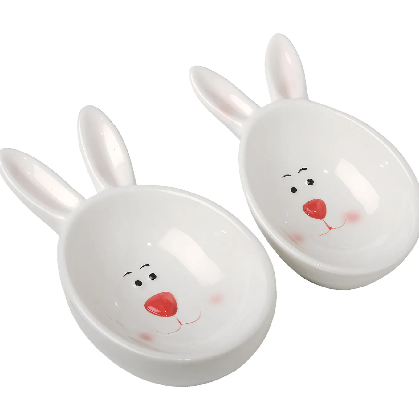 3 in. by 4 in. by 7 in. Easter Bunny Candy Dishes, White, Easter Collection, Set of 2