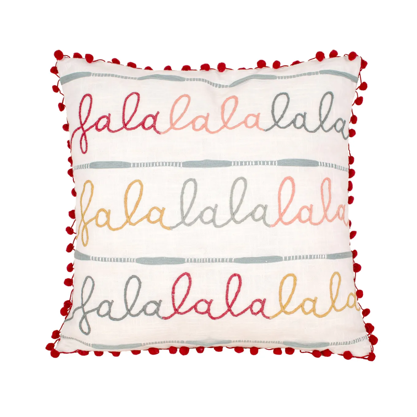 18 in. by 18 in. HGTV Falala Embroidered Pillow