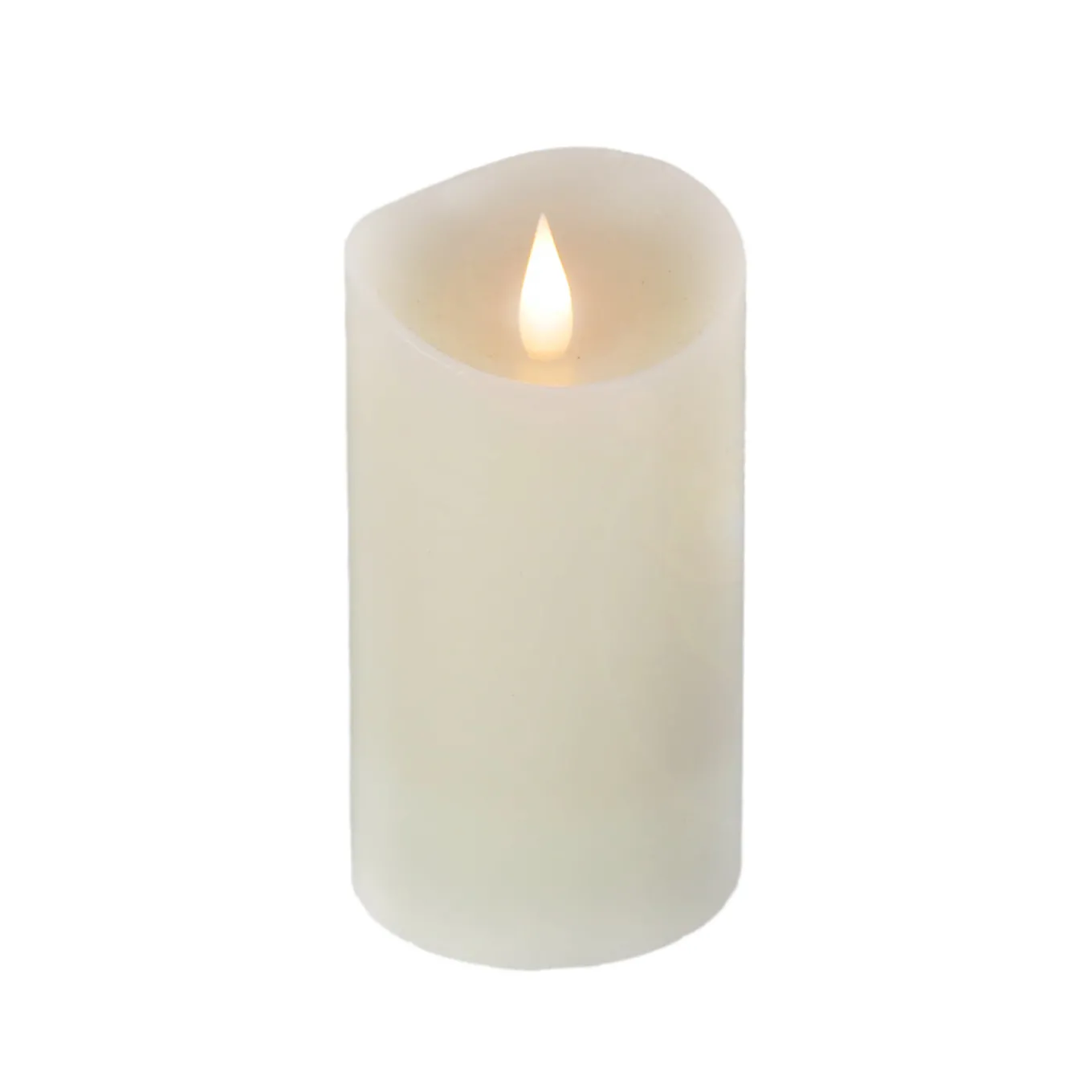 3 in. by 7 in. HGTV Home Collection Flameless Heritage Pillar Candle, Ivory