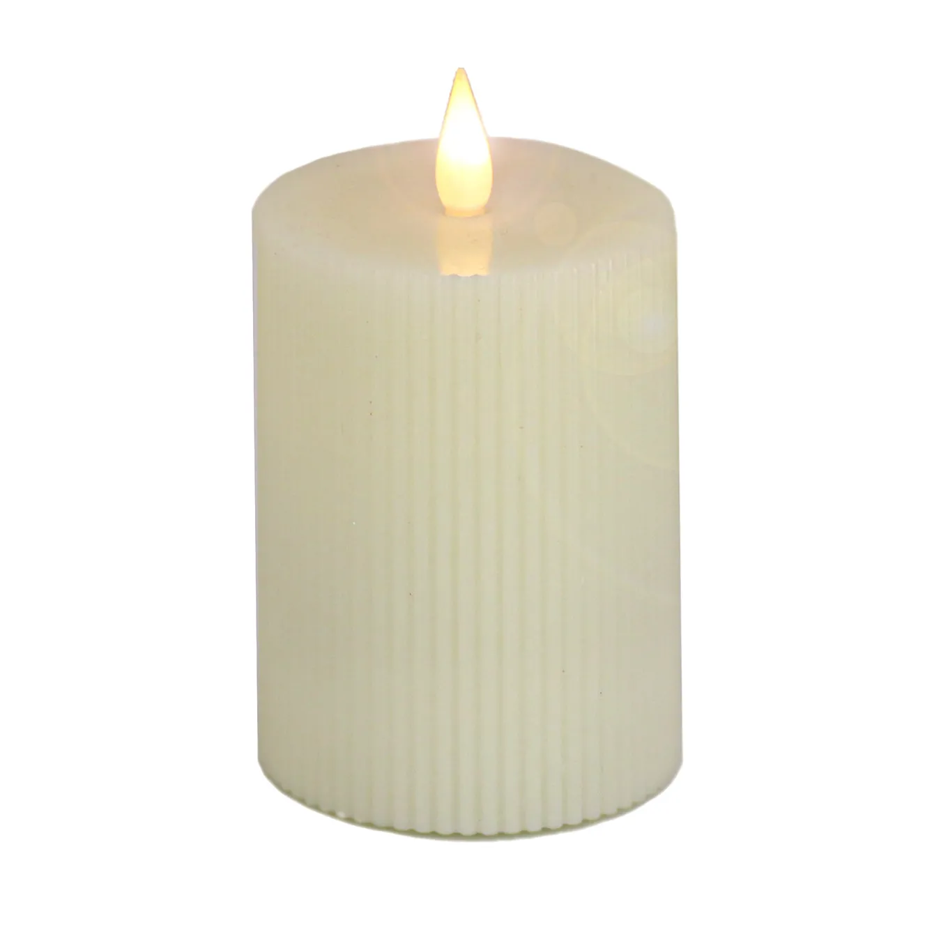 4 in. by 8 in. HGTV Home Collection Flameless Georgetown Pillar Candle, Ivory