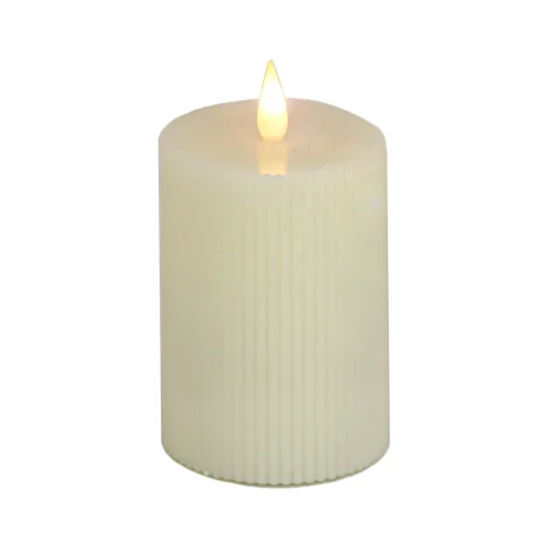 3 in. by 7 in. HGTV Home Collection Flameless Georgetown Pillar Candle, Ivory