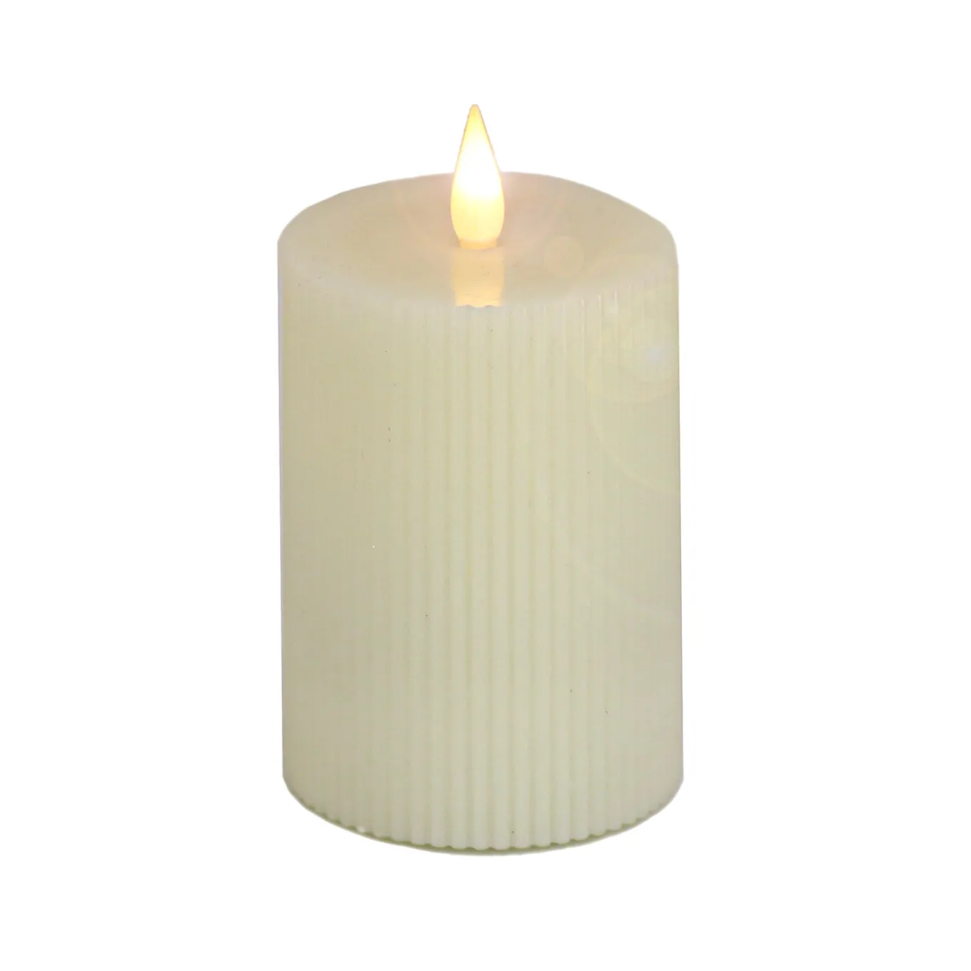 3 in. by 7 in. HGTV Home Collection Flameless Georgetown Pillar Candle, Ivory