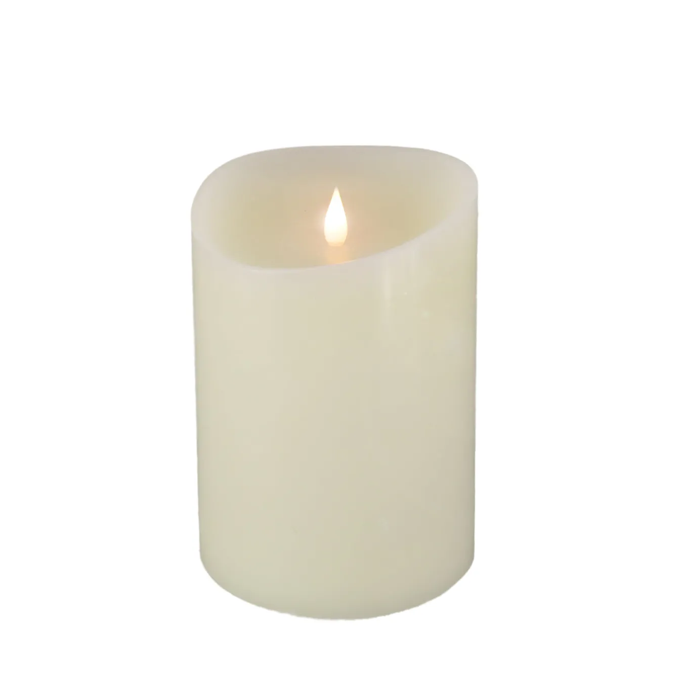 5 in. by 7 in. HGTV Home Collection Flameless Heritage Pillar Candle, Ivory