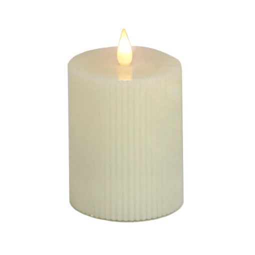 4 in. by 6 in. HGTV Home Collection Flameless Georgetown Pillar Candle, Ivory