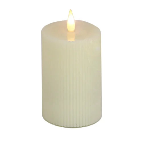 3 in. by 9 in. HGTV Home Collection Flameless Georgetown Pillar Candle, Ivory