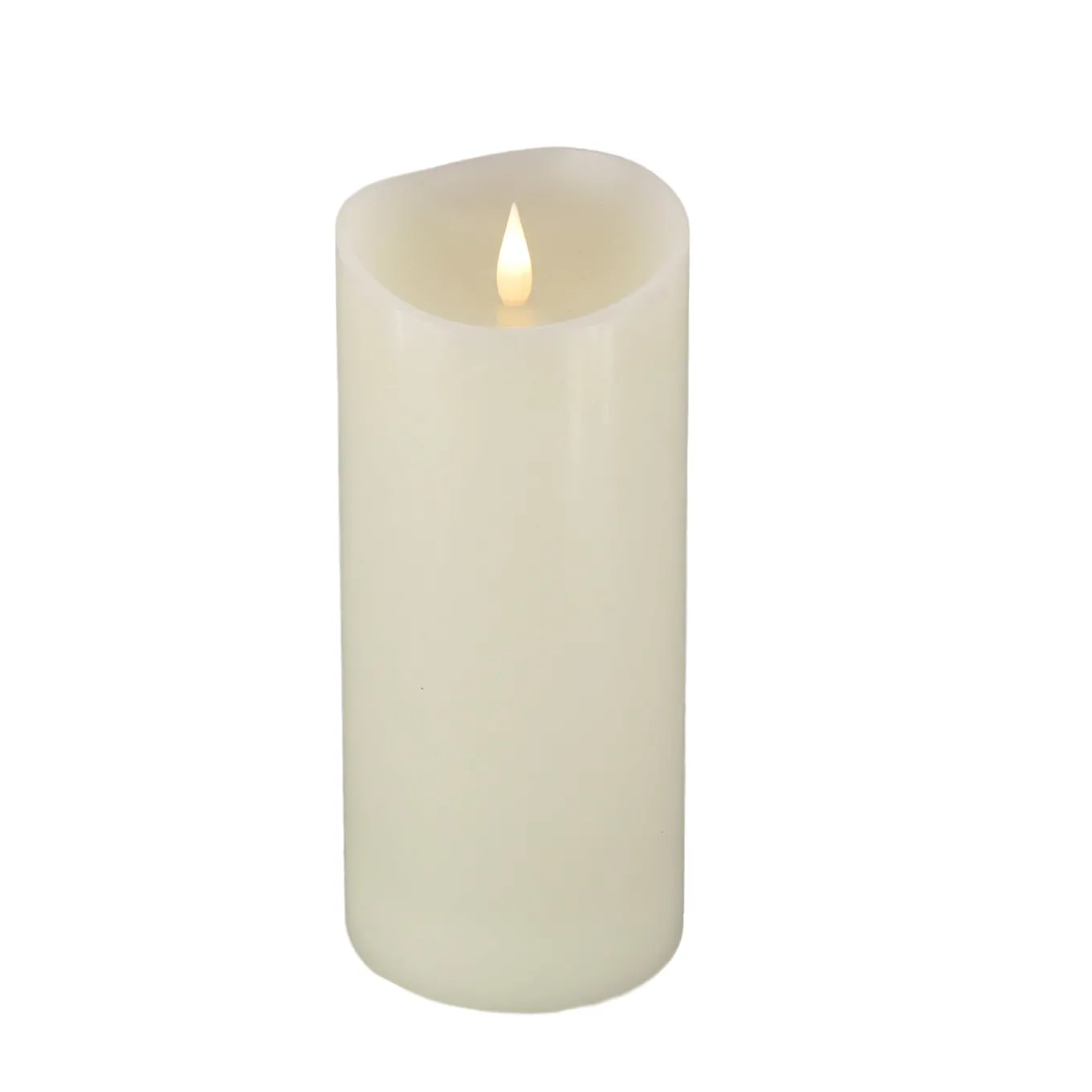 4 in. by 10 in. HGTV Home Collection Flameless Heritage Pillar Candle, Ivory