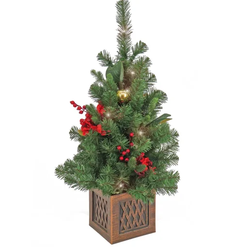 36 in. Christmas Vienna Waltz Decorated Tree with Warm White LED Lights