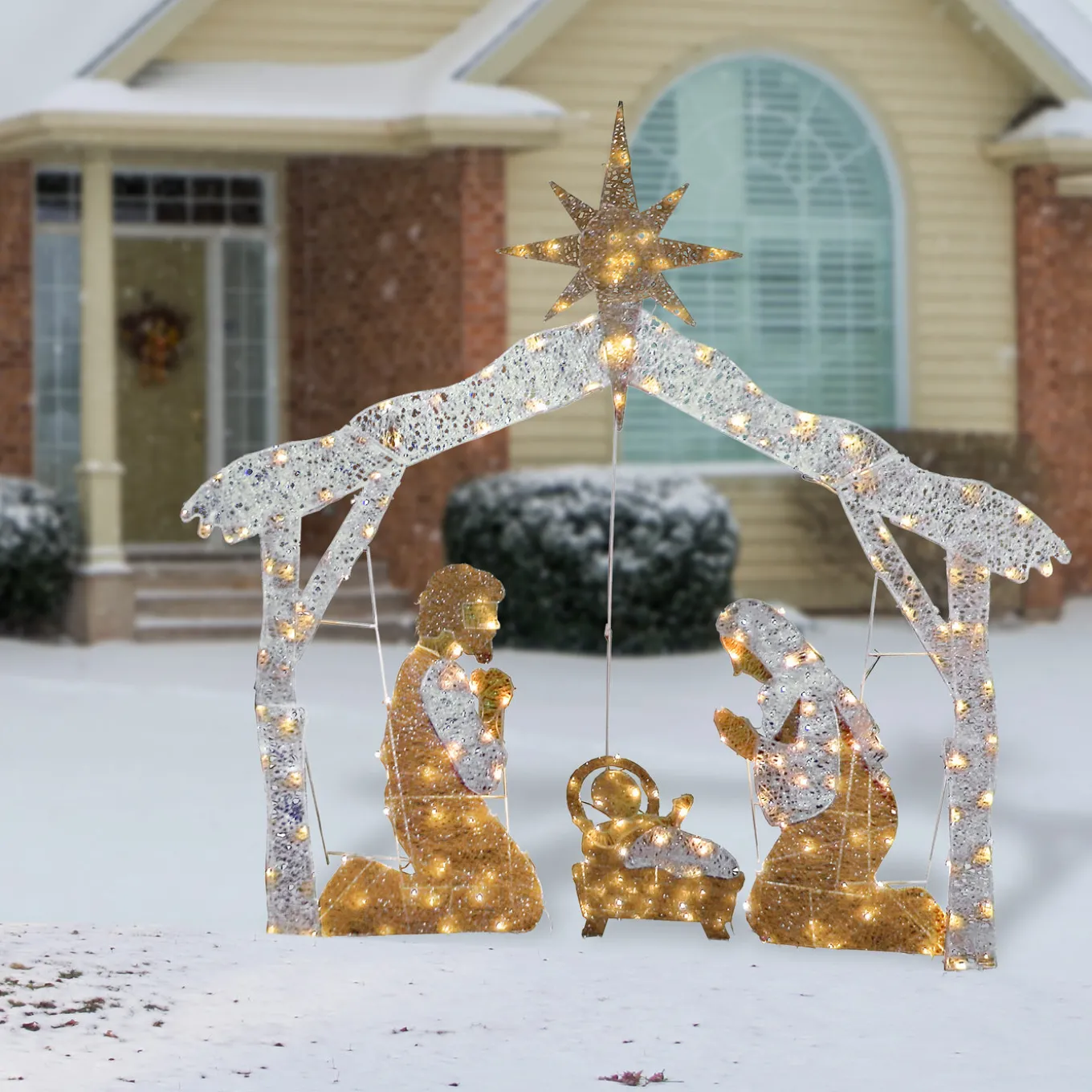 55 in. Crystal Splendor Prelit Nativity Set