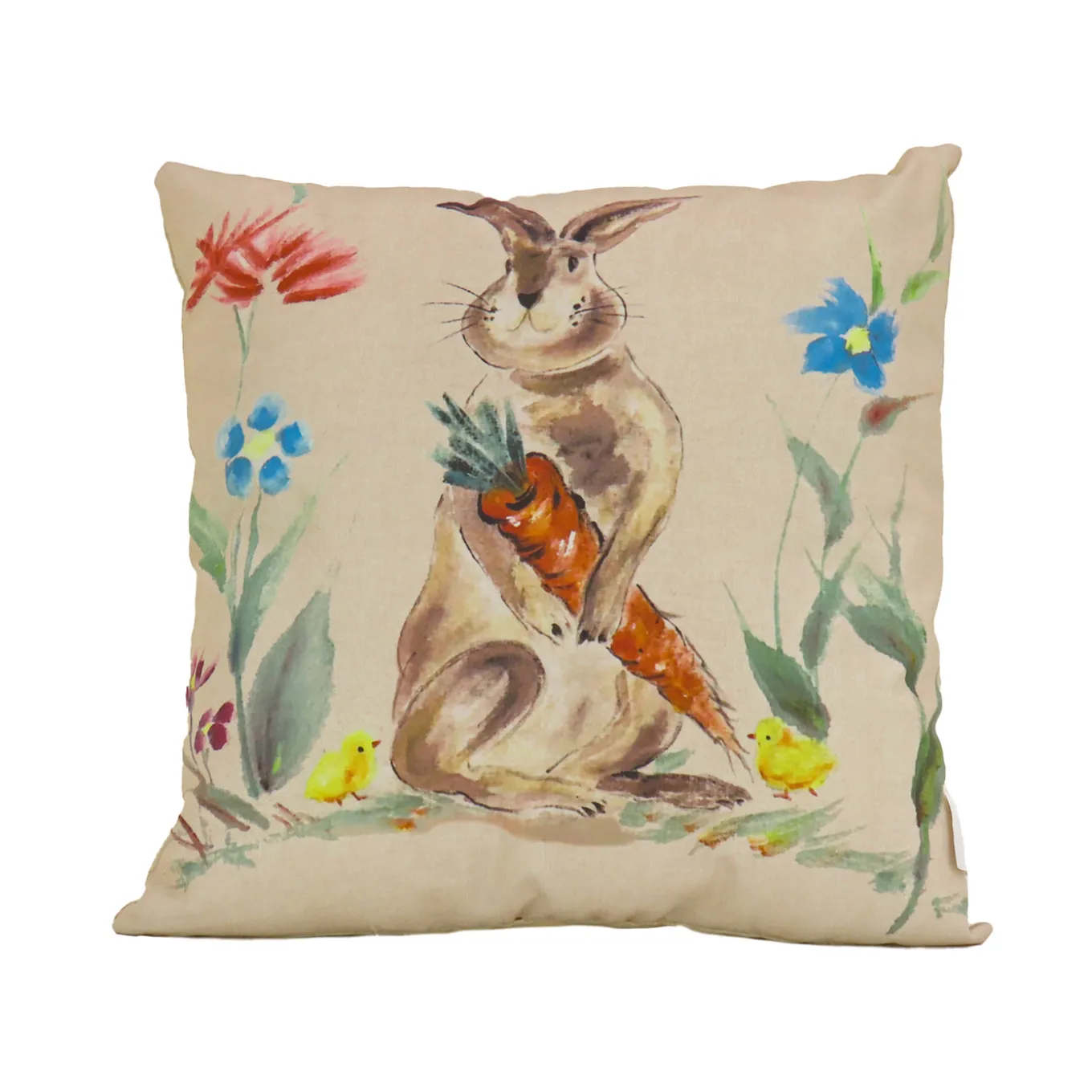 16 in. Easter Bunny with Carrots Decorative Pillow