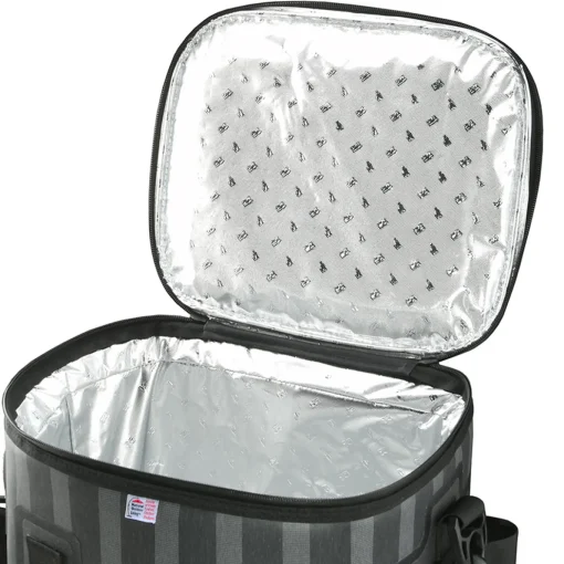 15 in. Easy Tote Soft Cooler Gray Striped