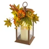 14 in. Fall Lantern with Sunflower, Mixed Leaves, Berry, Pumpkin