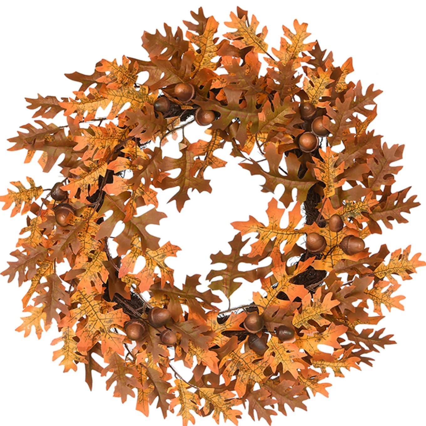 24 in. Fall Wreath with Acorns, Oak Leaves