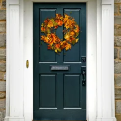 25 in. Fall Wreath with Sunflowers, Pinecones, Berry Clusters, Maple Leaves