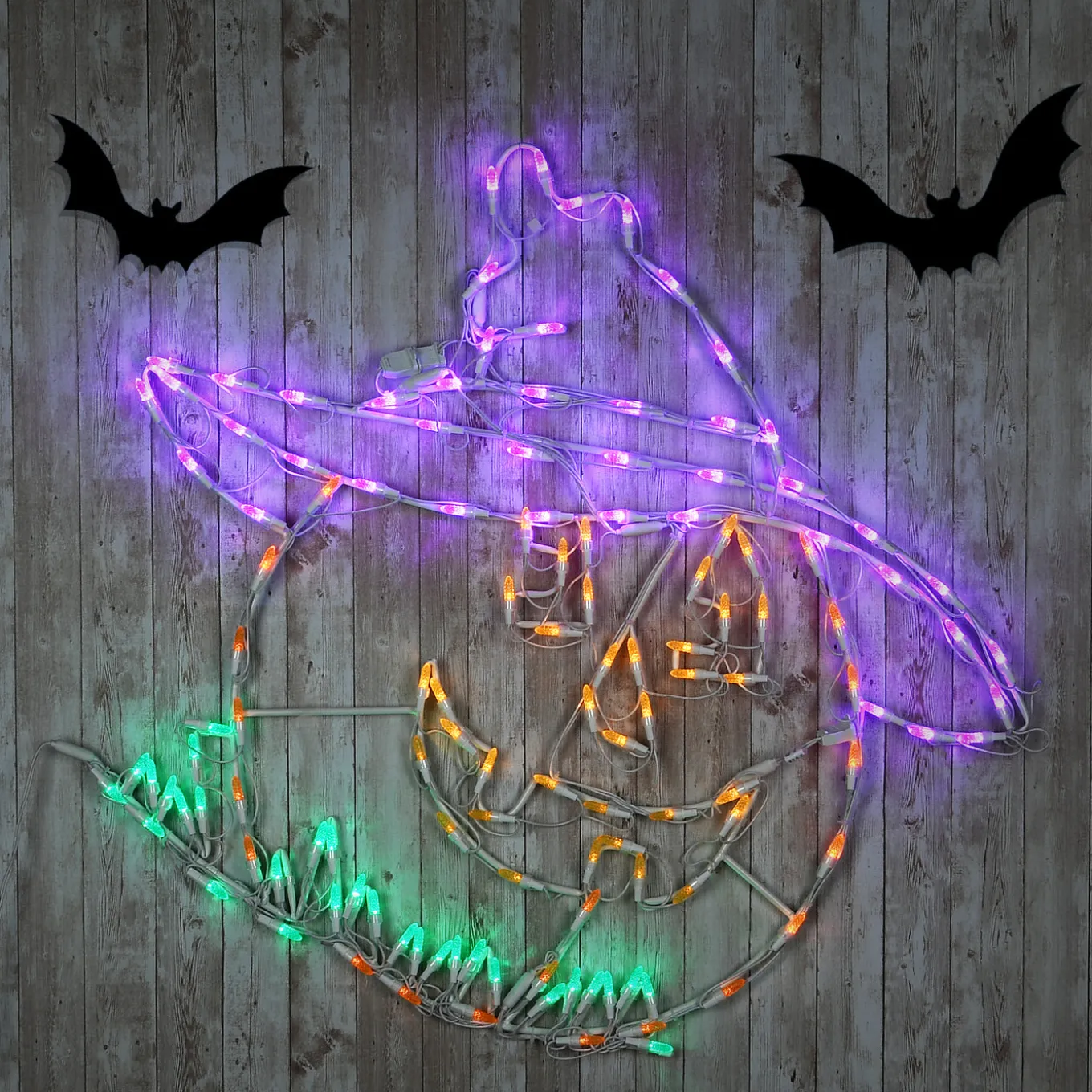 32 in. Halloween Jack O Lantern Lighted Sign Decoration with LED Lights