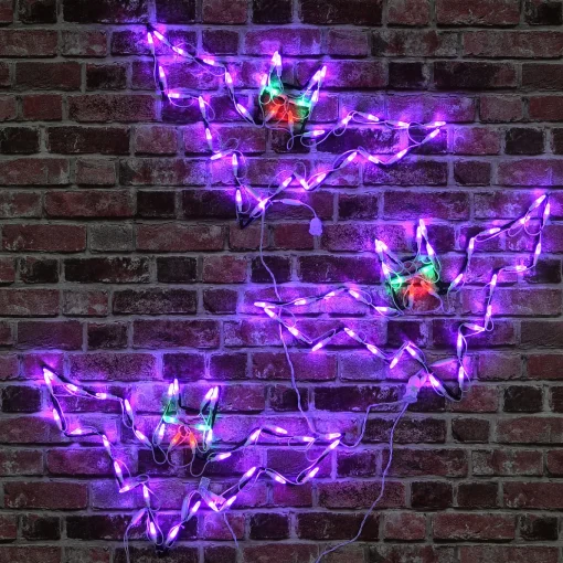 25 in. Halloween Bat Trio Lighted Sign Decoration with LED Lights