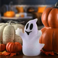 9 in. Halloween Changes Color White Ghost Decoration with LED Lights
