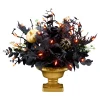 16 in. Halloween Chic Eek Black and Gold Centerpiece with LED Lights
