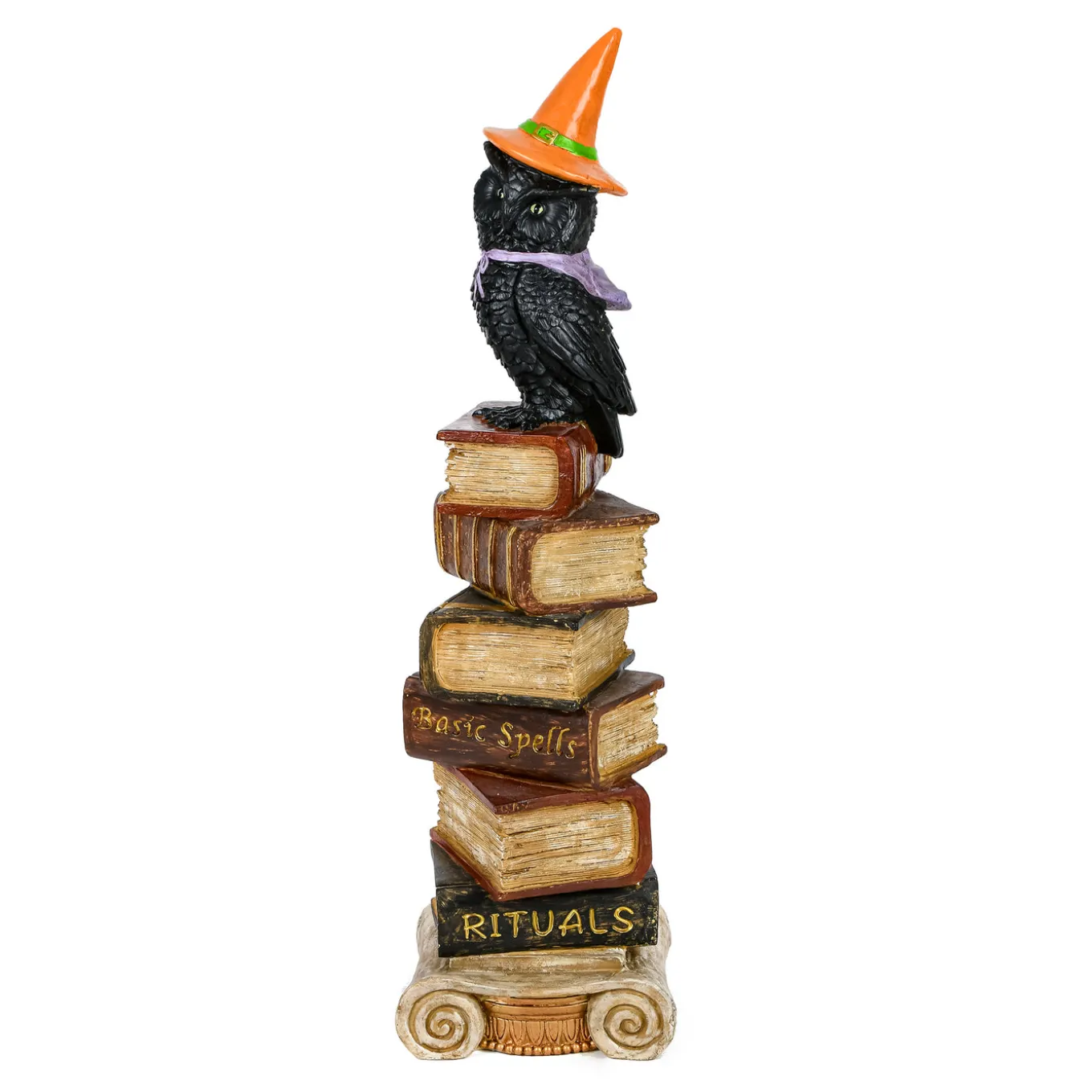 32 in. Halloween Owl on Stacked Books Tabletop Decoration