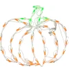14 in. Halloween Pumpkin Lighted Sign Decoration with LED Lights