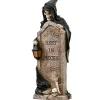 16 in. Halloween Skeleton Grim Reaper Standing with a Gravestone Decoration