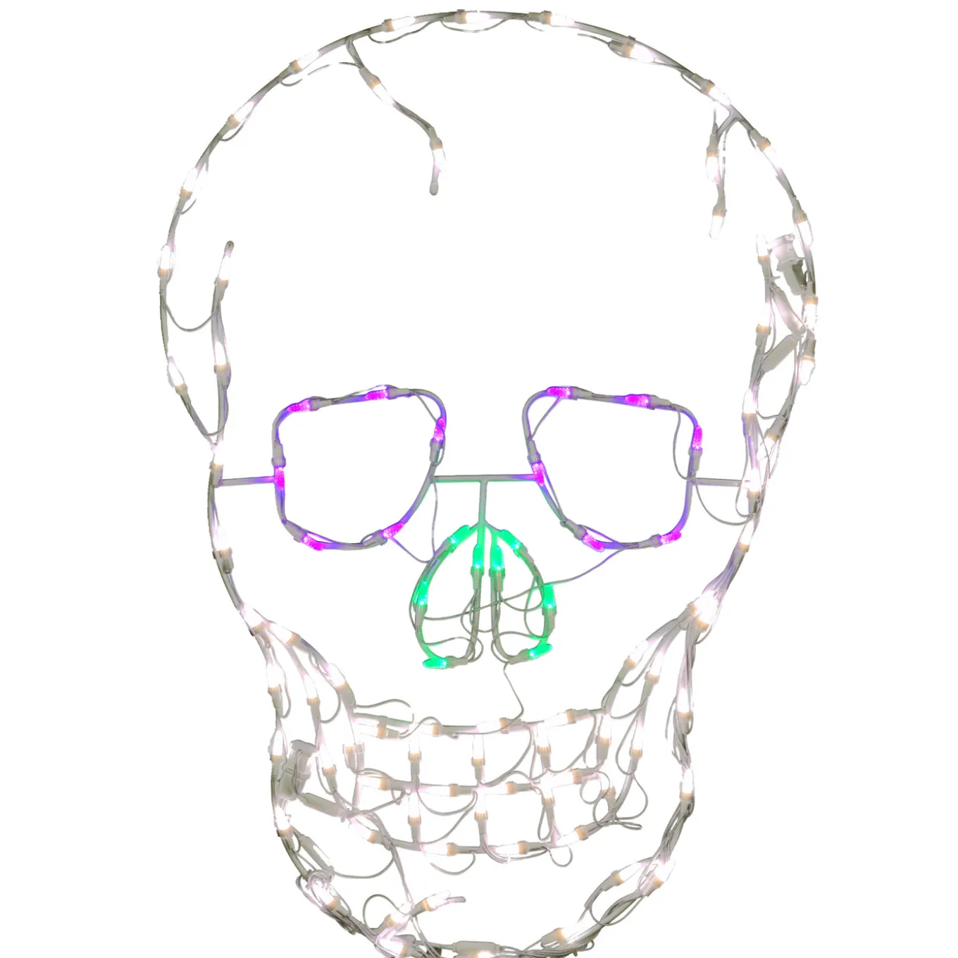 37 in. Halloween Skull Lighted Sign Decoration with LED Lights