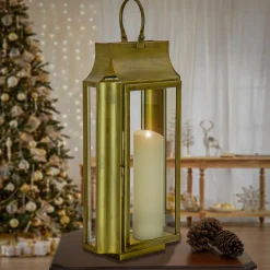 25 in. HGTV Home Collection Antique Bronze Lantern, Large