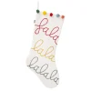 20 in. HGTV Home Collection White Fa La La Stocking