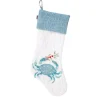 20 in. HGTV Home Collection Embroidered Blue Crab Stocking