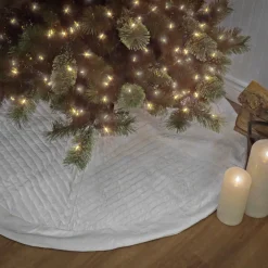60 in. HGTV Home Collection Quilted Velvet Tree Skirt, Ivory