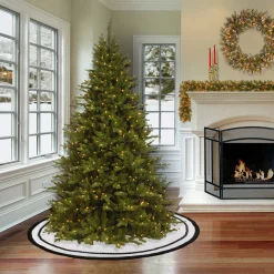 52 in. HGTV Home Collection White Tree Skirt with Black Trim
