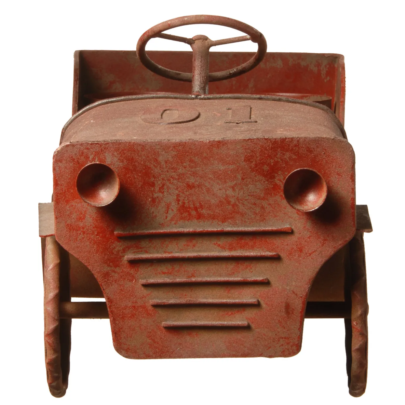 14 in. Metal Car Lawn Ornament and Candleholder