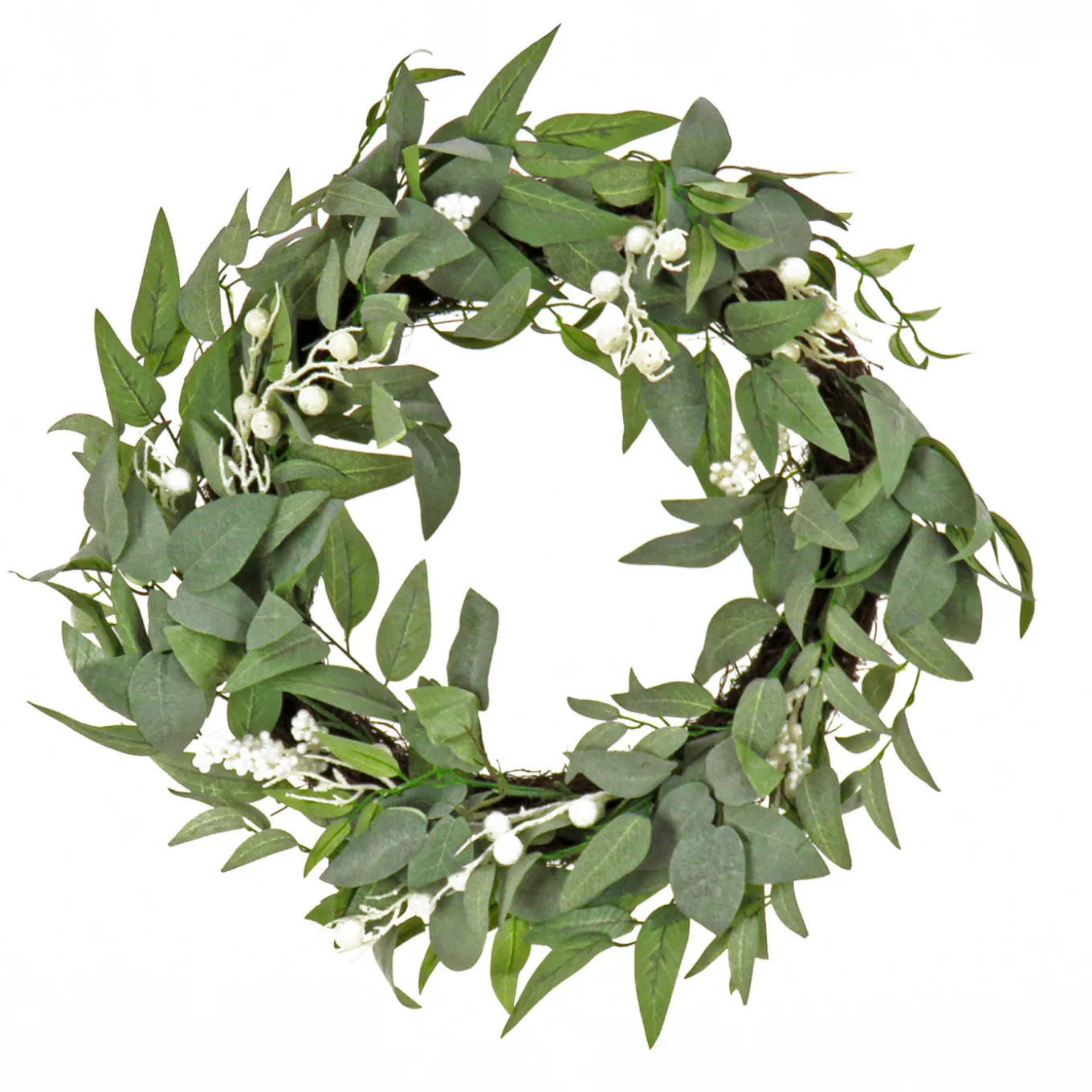 24 in. Mixed Leaves Decorated Wreath